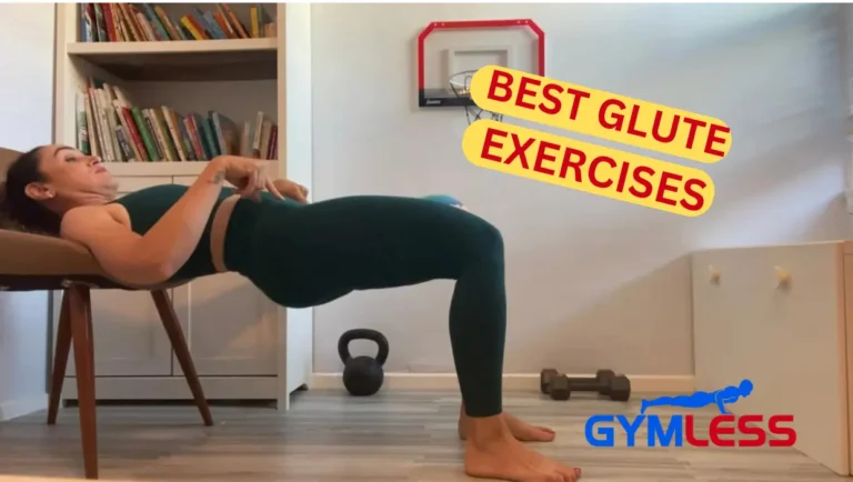 A woman demonstrating how to perform a glute bridge exercise at home